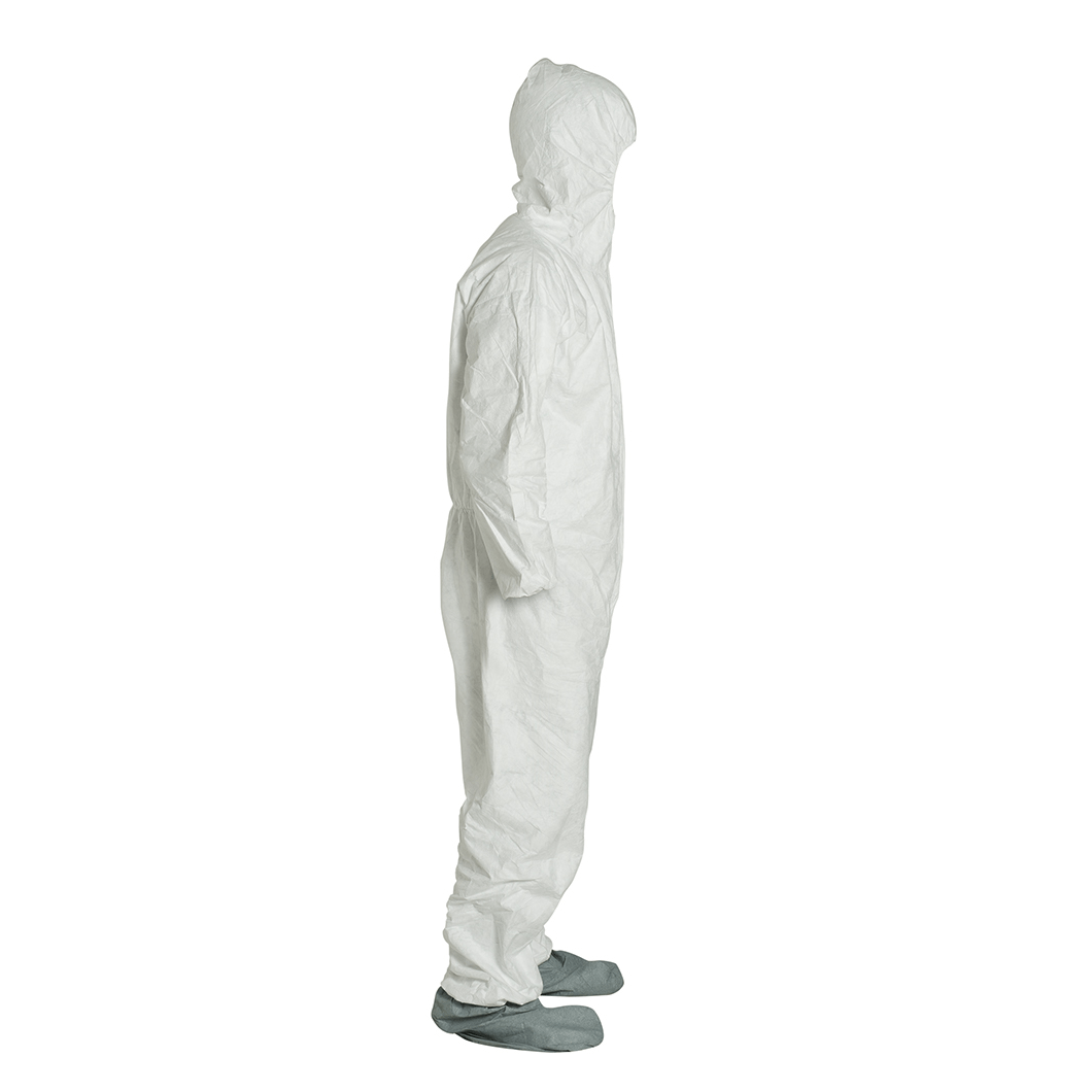 DuPont™ Tyvek® Coveralls with Attached Hood, Boots, Elastic Wrists, Serged Seams