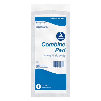 Dynarex® Abdominal Combine Pads, Sterile, 8" x 10" BX/24