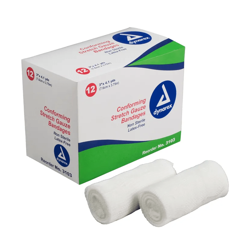 Dynarex® Gauze Stretch Roll, Non-Sterile, 2"