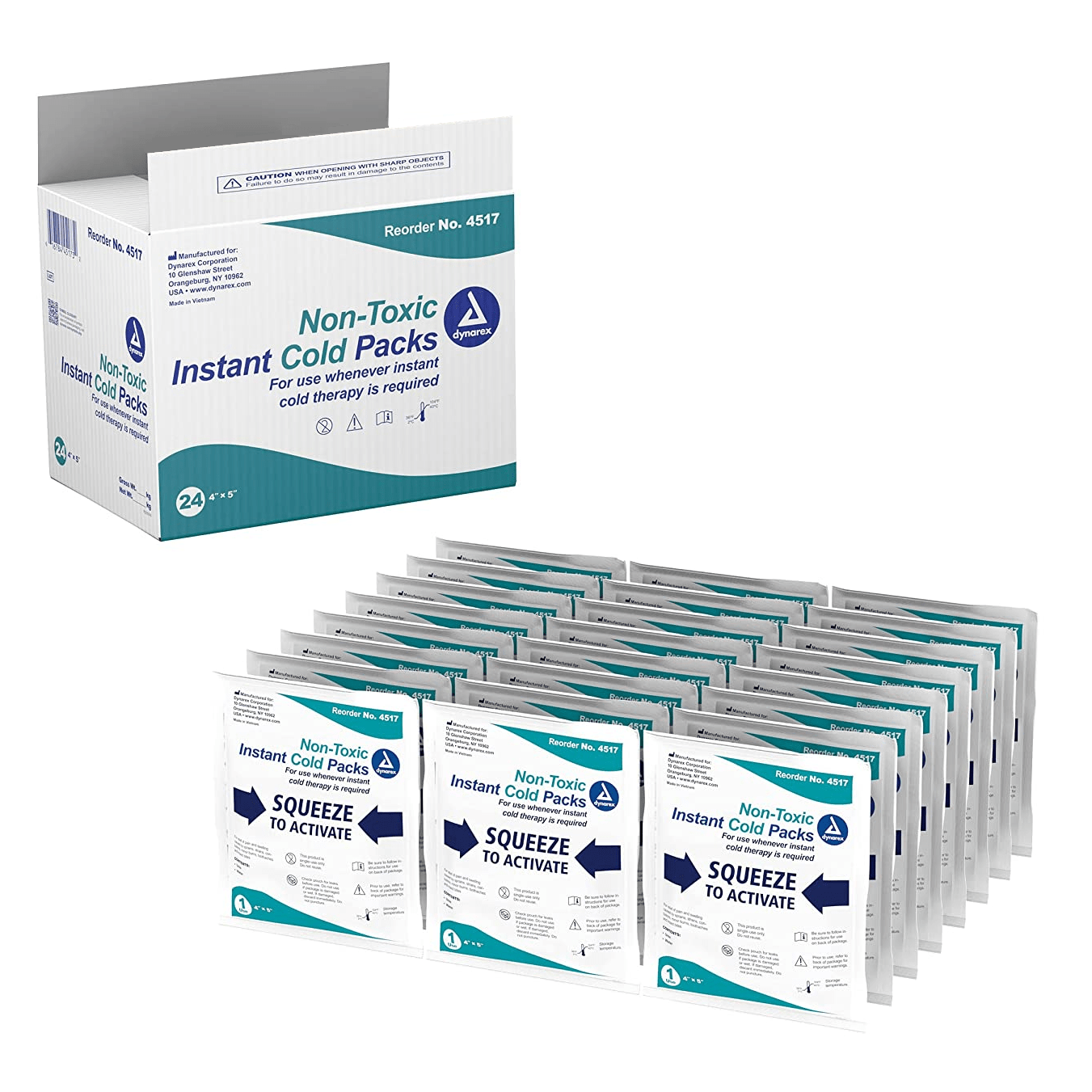 Dynarex® Instant Cold Packs, 4" x 5"