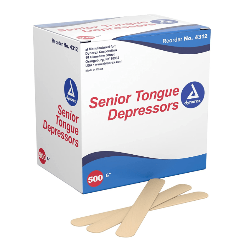 Dynarex® Senior Tongue Depressors, 6" BX/500