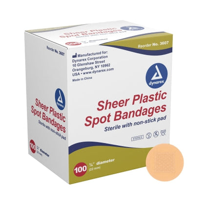 Dynarex® Sheer Spot Bandages Sterile, Round, 7/8" BX/100