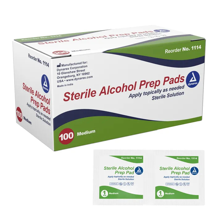 Dynarex® Sterile Alcohol Prep Pads BX/100