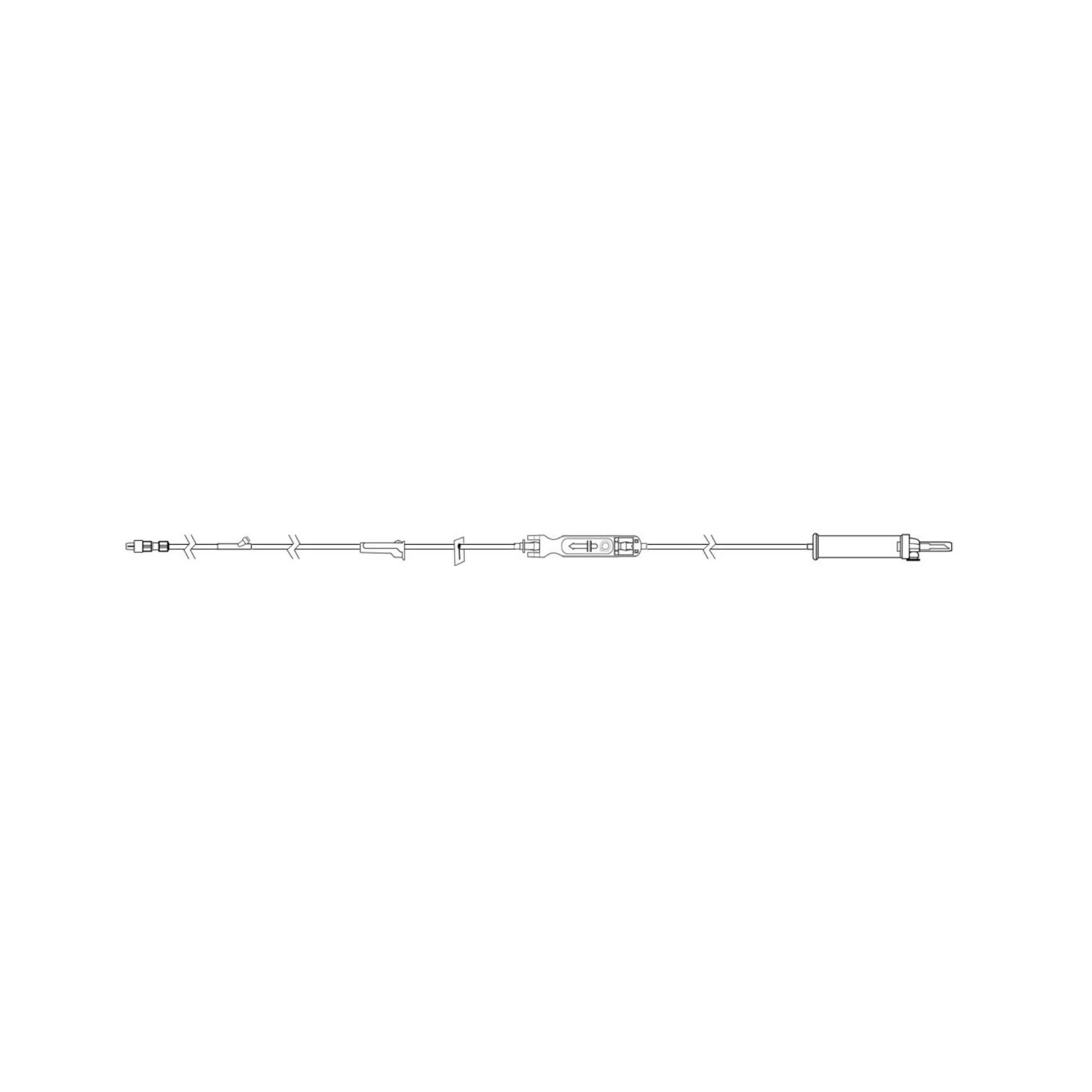 Eitan Sapphire™ Macrobore Primary Infusion Set Vented / Non-Vented with 1 Needleless Y-site, 22mL, 113"