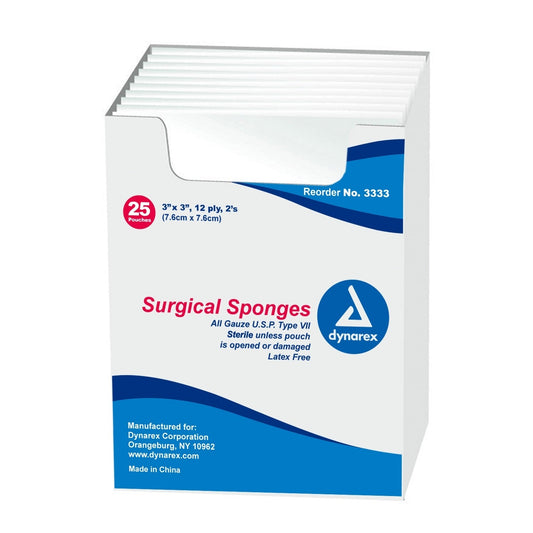 Gauze Sponge Sterile 2's, 3x3, 12ply