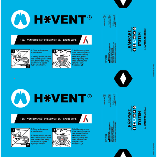 H*VENT Vented Chest Seal, Twin Pack case of 25