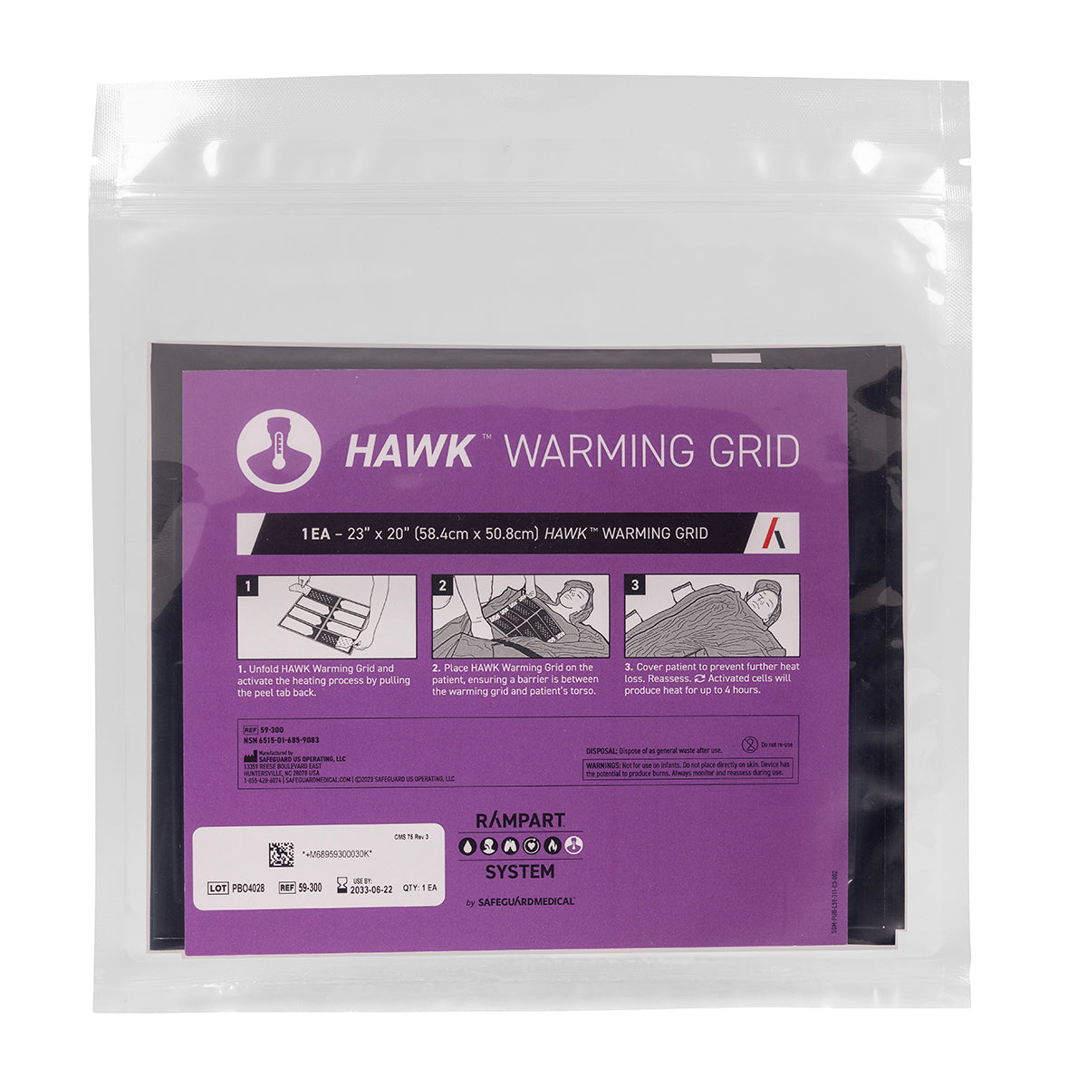 HAWK Heat Adjustable Warming Panel - Panel of 8 case of 10