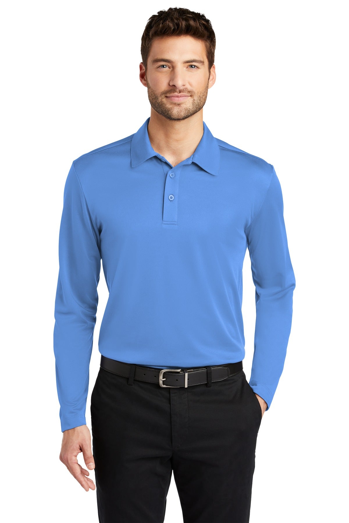 Port Authority- Port Authority® Silk Touch™ Performance Long Sleeve Polo. K540LS-Medtech- 3