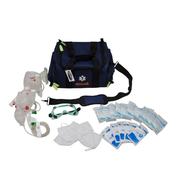 Kemp USA Maxi Trauma Bag with PPE Supply Pack, Navy