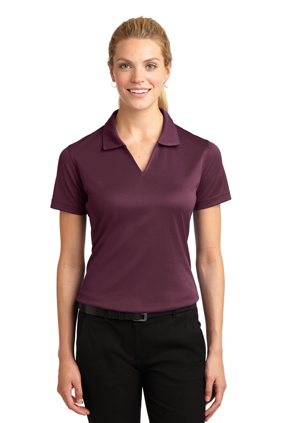 Sport-Tek- Sport-Tek® Women's Dri-Mesh® V-Neck Polo. L469-Medtech- 4