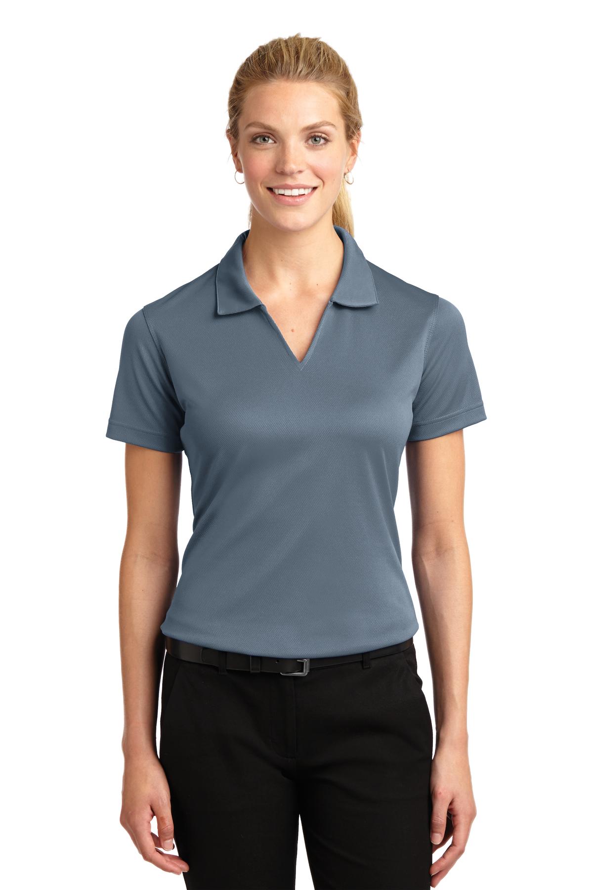 Sport-Tek- Sport-Tek® Women's Dri-Mesh® V-Neck Polo. L469-Medtech- 9