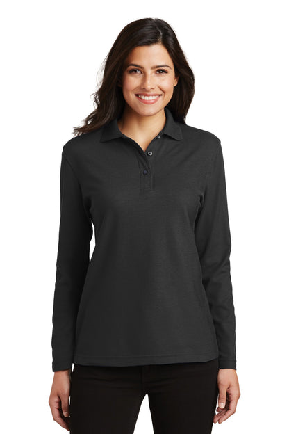 Port Authority- Port Authority® Women's Silk Touch™ Long Sleeve Polo. L500LS-Medtech- 1