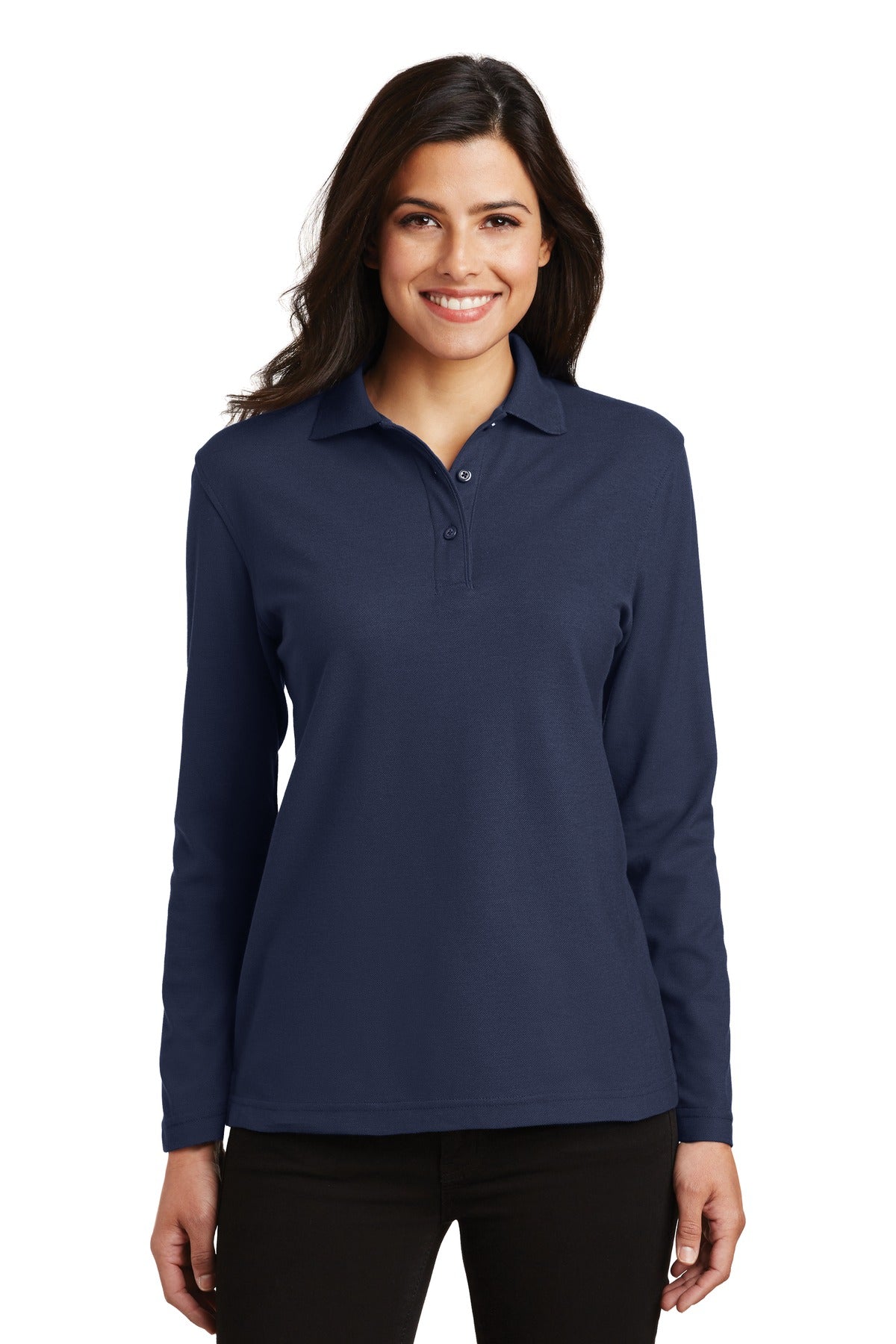 Port Authority- Port Authority® Women's Silk Touch™ Long Sleeve Polo. L500LS-Medtech- 4