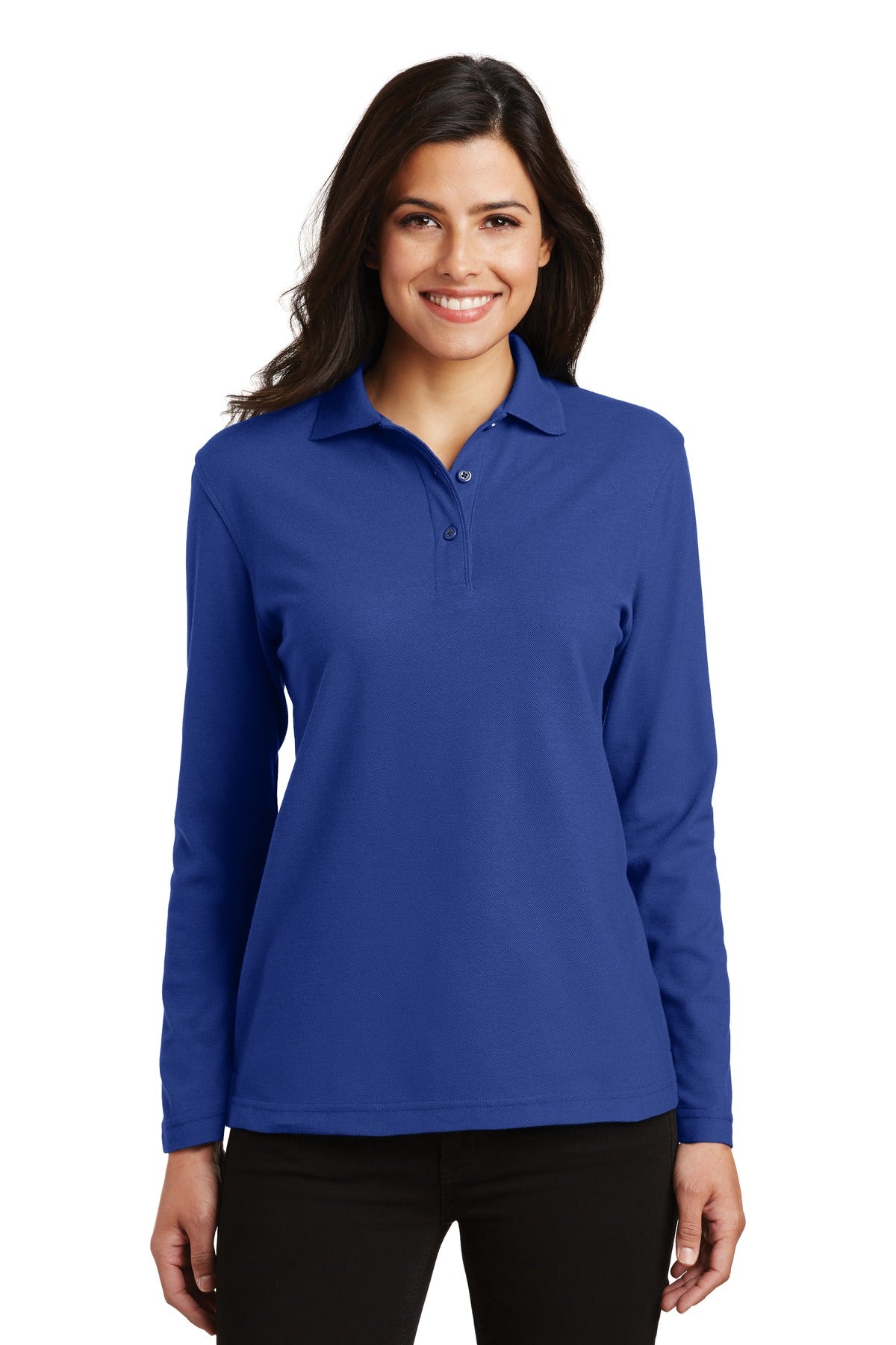 Port Authority- Port Authority® Women's Silk Touch™ Long Sleeve Polo. L500LS-Medtech- 6