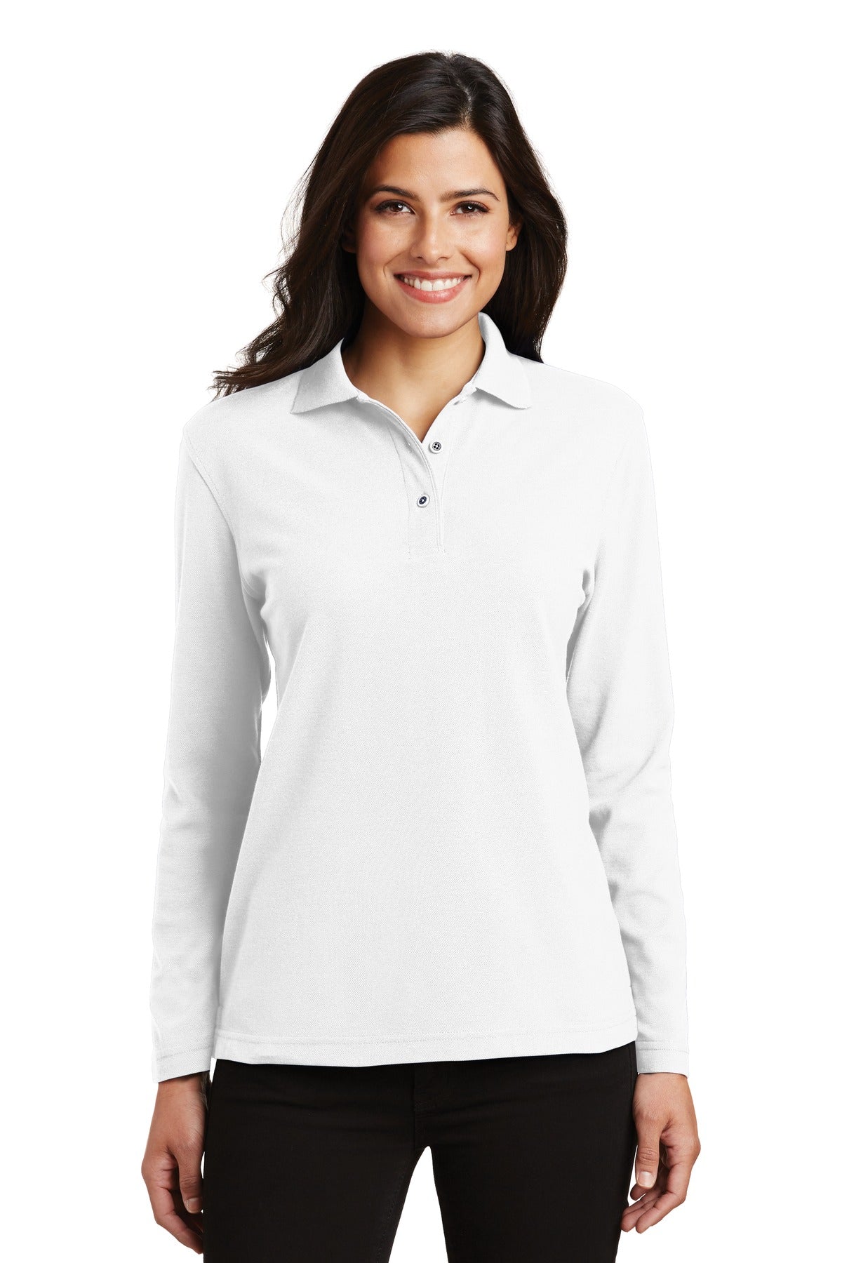 Port Authority- Port Authority® Women's Silk Touch™ Long Sleeve Polo. L500LS-Medtech- 7