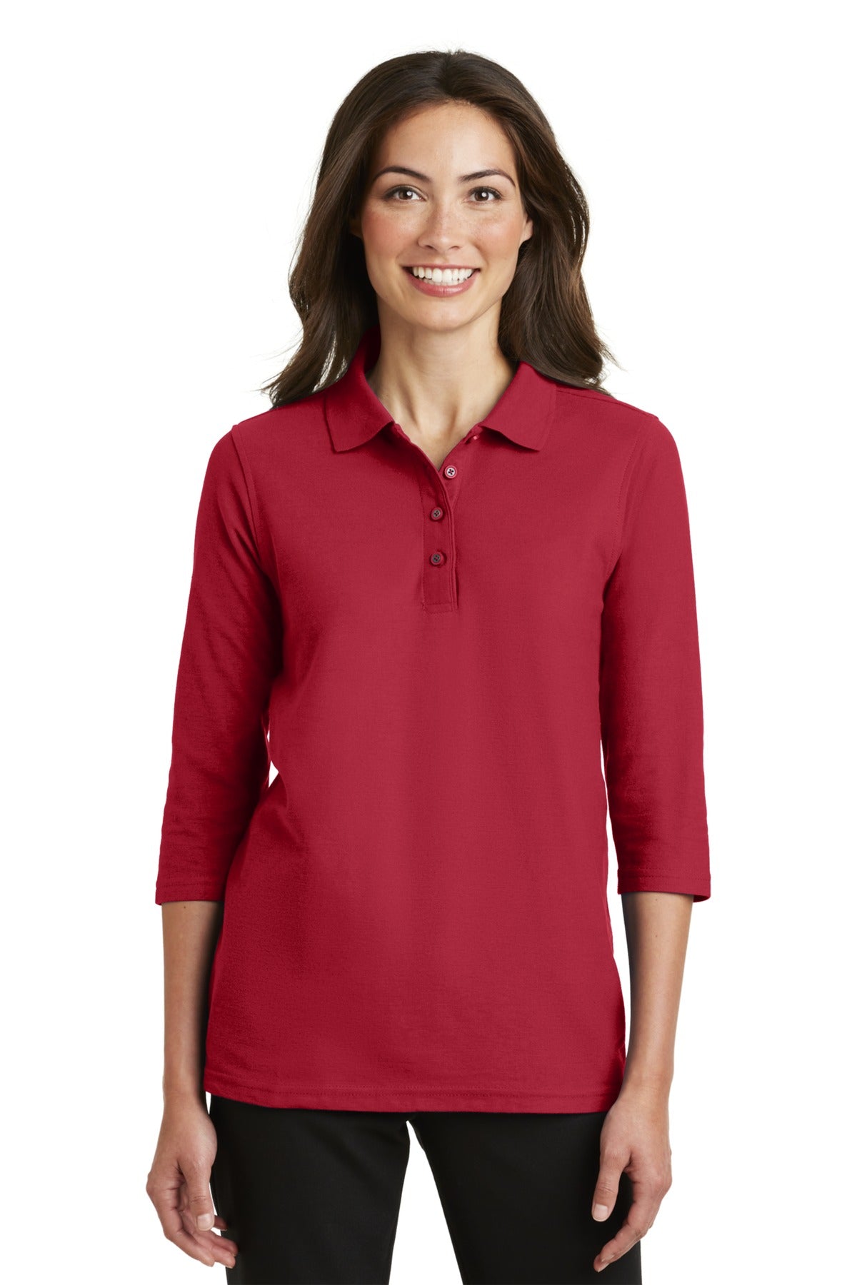 Port Authority- Port Authority® Women's Silk Touch™ 3/4-Sleeve Polo. L562-Medtech- 3