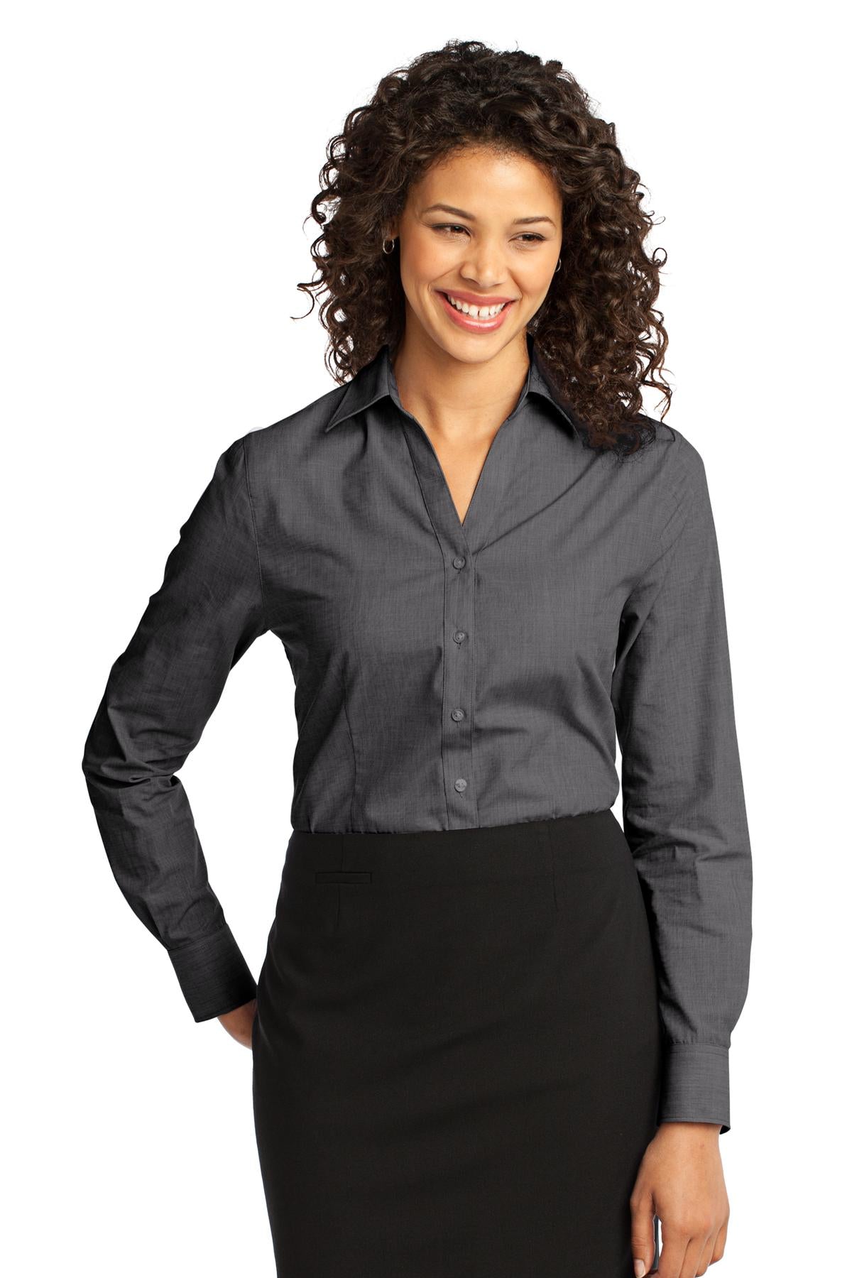 Port Authority- Port Authority® Women's Crosshatch Easy Care Shirt. L640-Medtech- 3