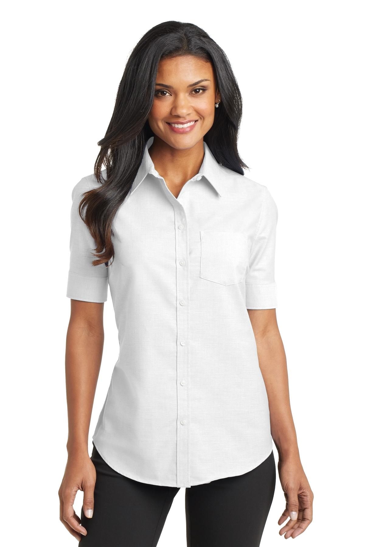 Port Authority- Port Authority® Women's Short Sleeve SuperPro™ Oxford Shirt. L659-Medtech- 4