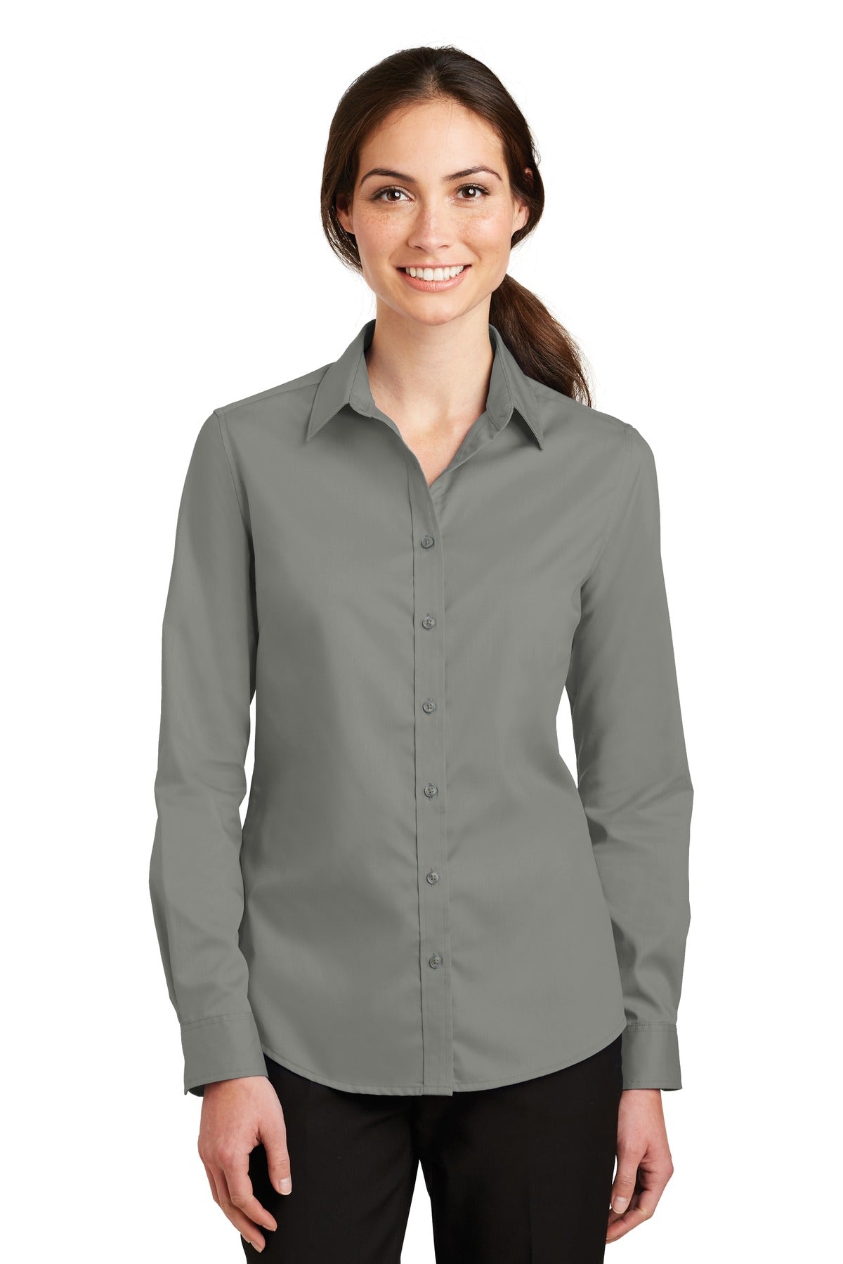 Port Authority- Port Authority® Women's SuperPro™ Twill Shirt. L663-Medtech- 2