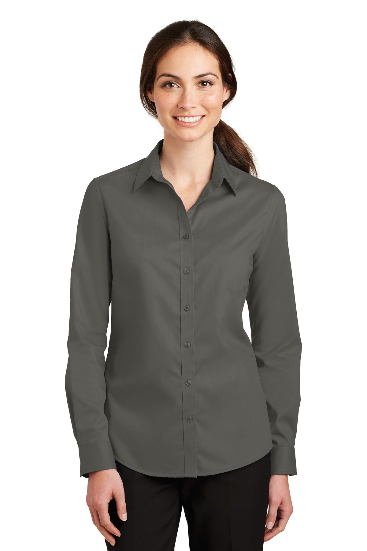 Port Authority- Port Authority® Women's SuperPro™ Twill Shirt. L663-Medtech- 4