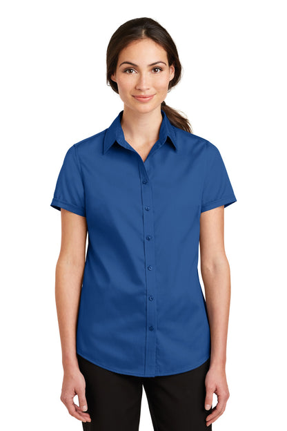 Port Authority- Port Authority® Women's Short Sleeve SuperPro™ Twill Shirt. L664-Medtech- 4