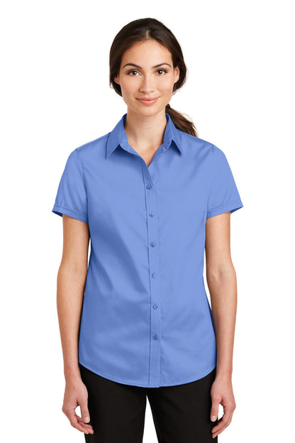 Port Authority- Port Authority® Women's Short Sleeve SuperPro™ Twill Shirt. L664-Medtech- 6