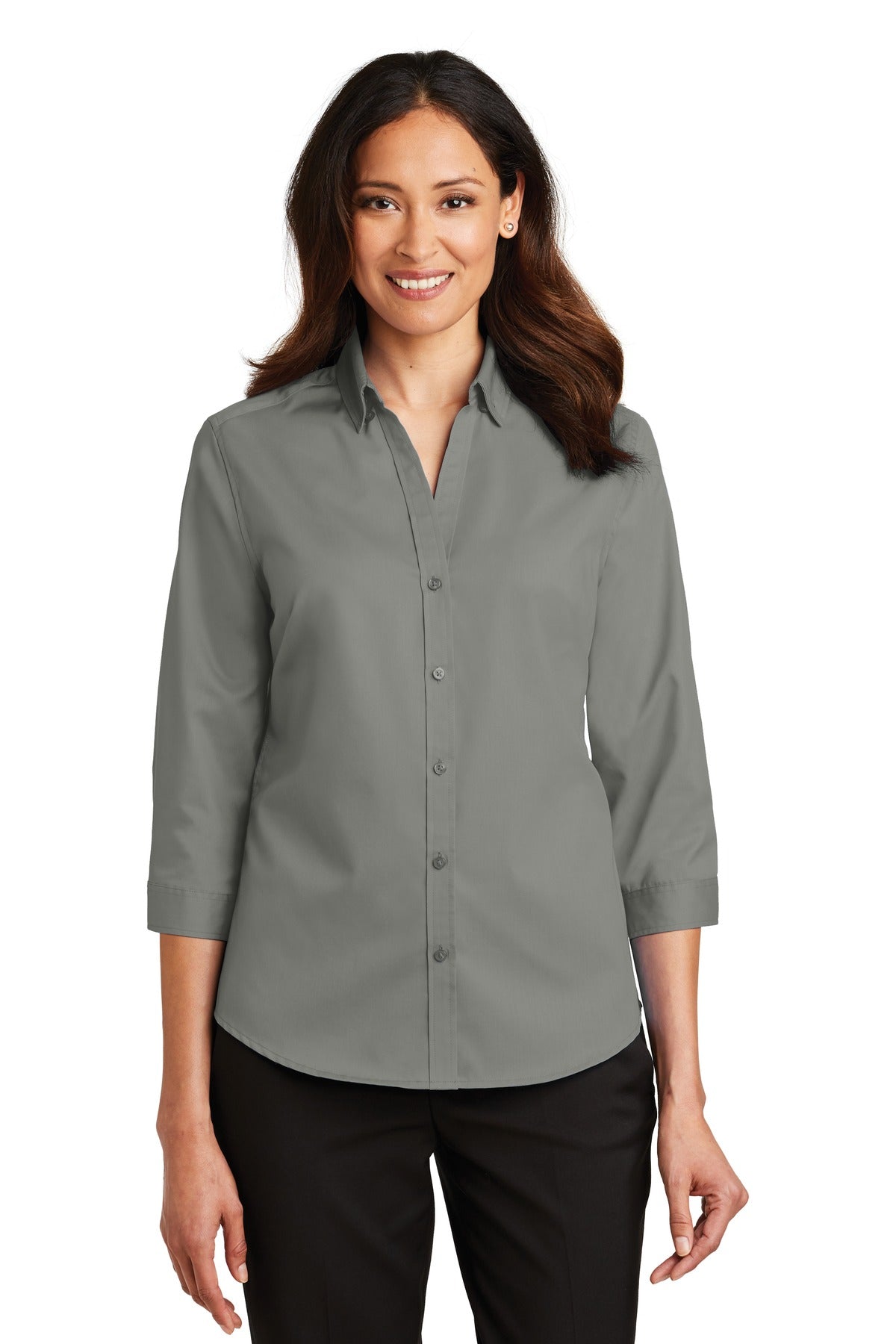 Port Authority- Port Authority® Women's 3/4-Sleeve SuperPro™ Twill Shirt. L665-Medtech- 2