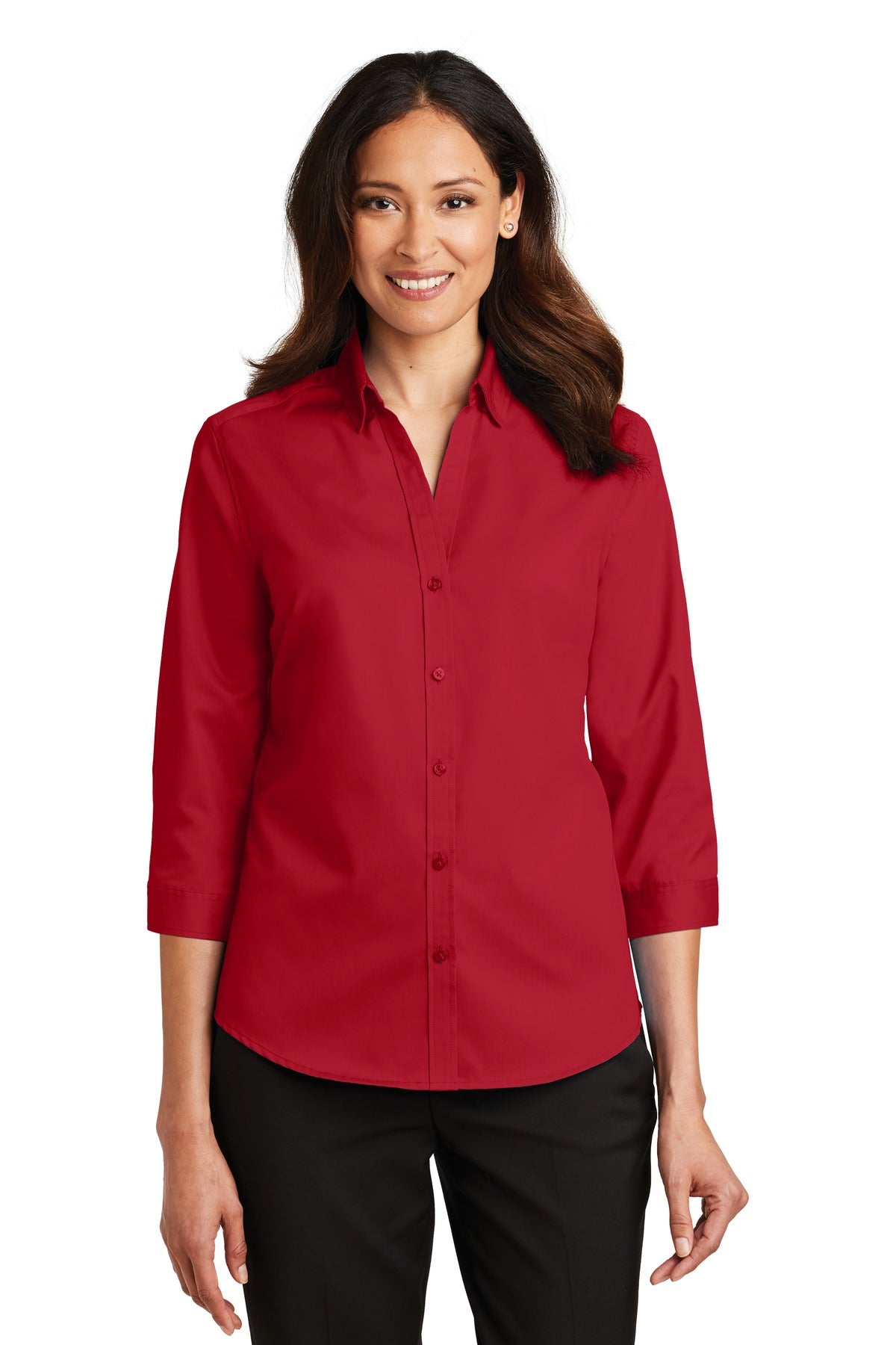 Port Authority- Port Authority® Women's 3/4-Sleeve SuperPro™ Twill Shirt. L665-Medtech- 3