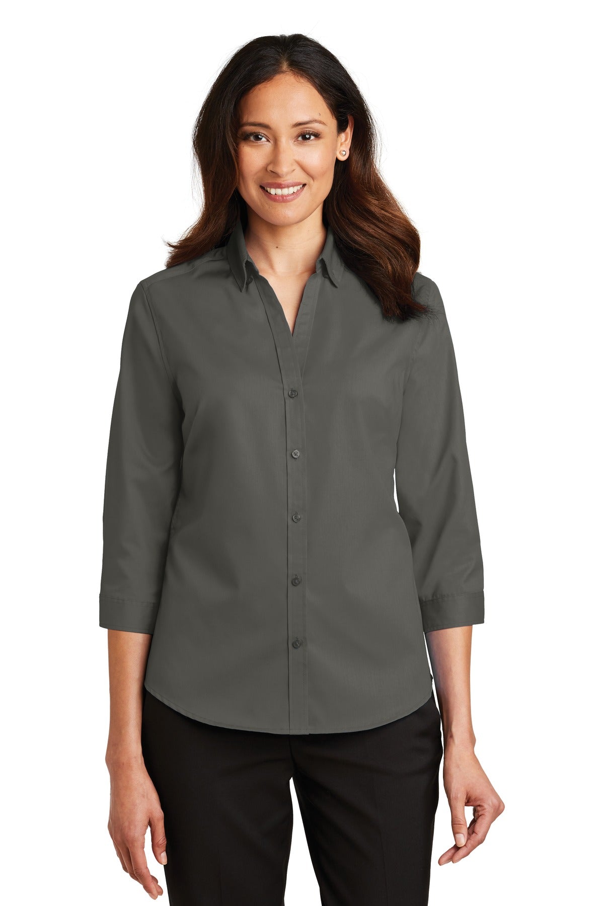 Port Authority- Port Authority® Women's 3/4-Sleeve SuperPro™ Twill Shirt. L665-Medtech- 4