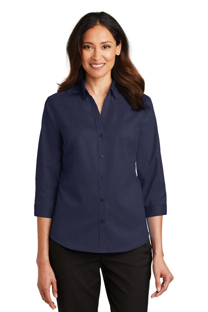 Port Authority- Port Authority® Women's 3/4-Sleeve SuperPro™ Twill Shirt. L665-Medtech- 6