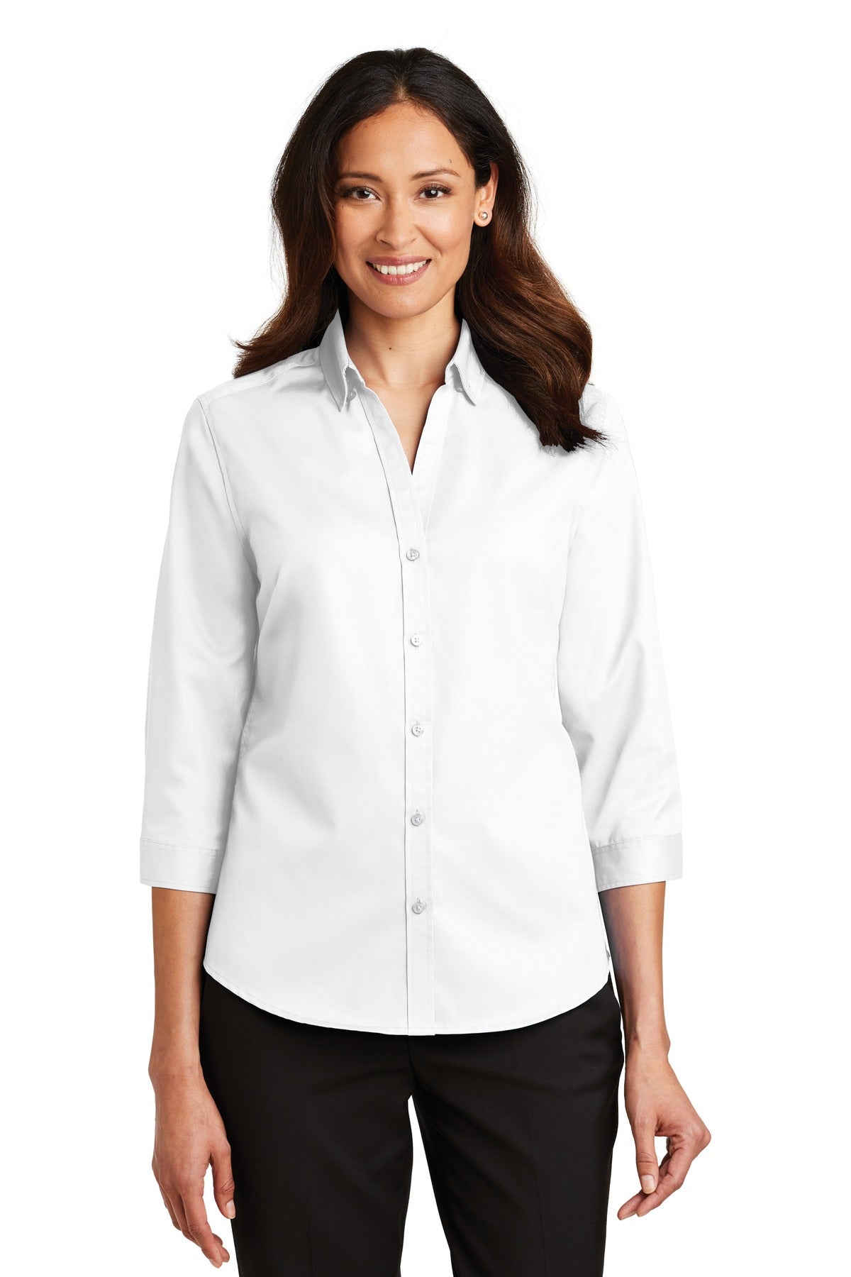 Port Authority- Port Authority® Women's 3/4-Sleeve SuperPro™ Twill Shirt. L665-Medtech- 8