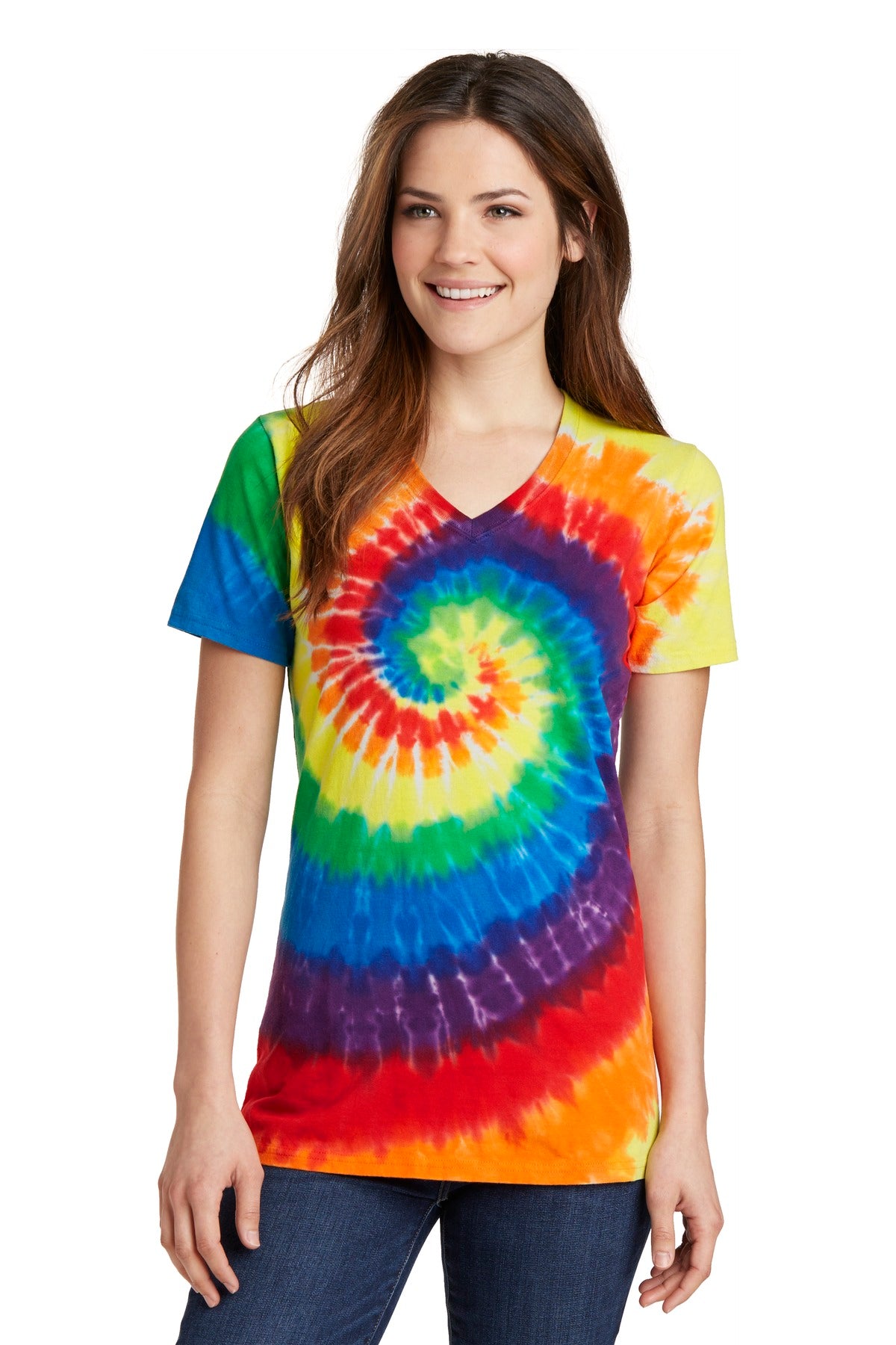 Port & Company- Port & Company® Women's Tie-Dye V-Neck Tee. LPC147V-Medtech- 3