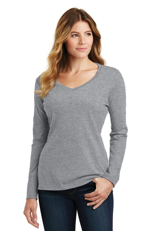 Port & Company- Port & Company® Women's Long Sleeve Fan Favorite V-Neck Tee. LPC450VLS-Medtech- 1