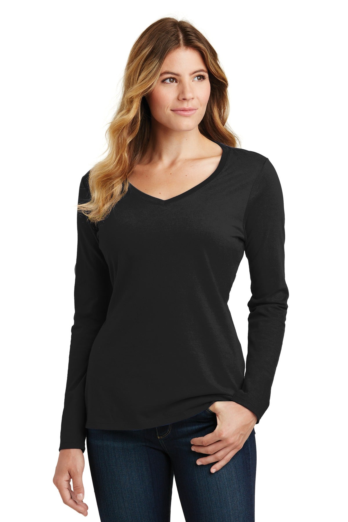 Port & Company- Port & Company® Women's Long Sleeve Fan Favorite V-Neck Tee. LPC450VLS-Medtech- 5