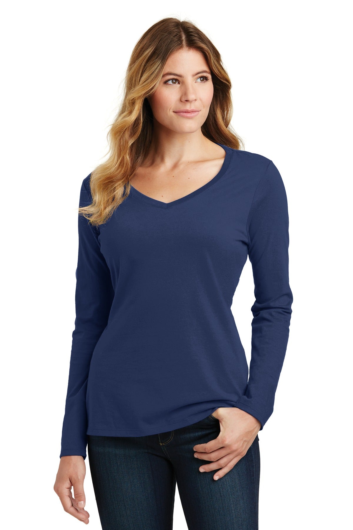 Port & Company- Port & Company® Women's Long Sleeve Fan Favorite V-Neck Tee. LPC450VLS-Medtech- 8