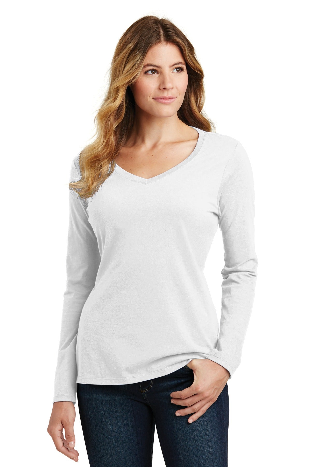 Port & Company- Port & Company® Women's Long Sleeve Fan Favorite V-Neck Tee. LPC450VLS-Medtech- 11