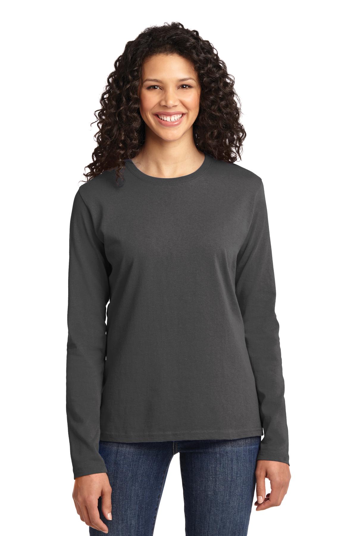 Port & Company- Port & Company® Women's Long Sleeve Core Cotton Tee. LPC54LS-Medtech- 5