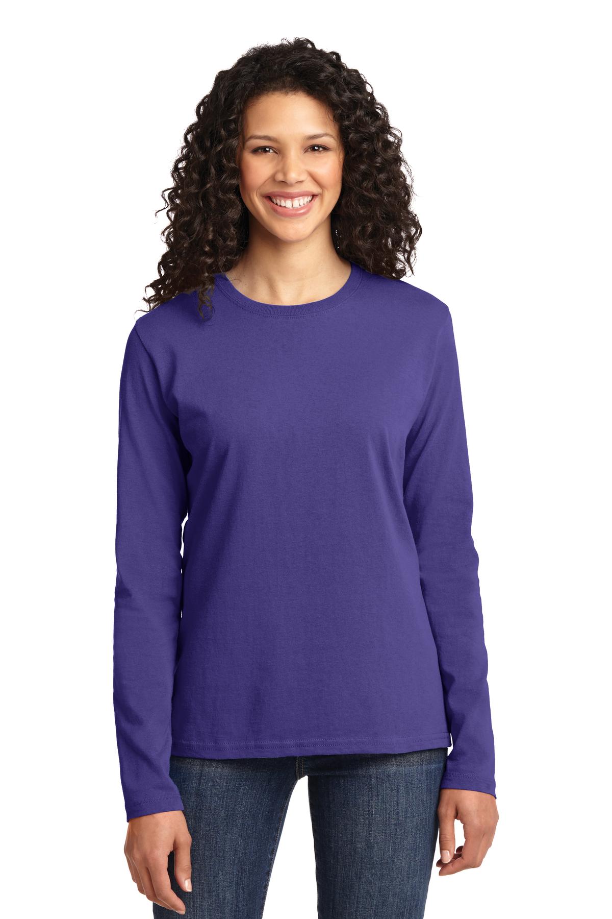 Port & Company- Port & Company® Women's Long Sleeve Core Cotton Tee. LPC54LS-Medtech- 10