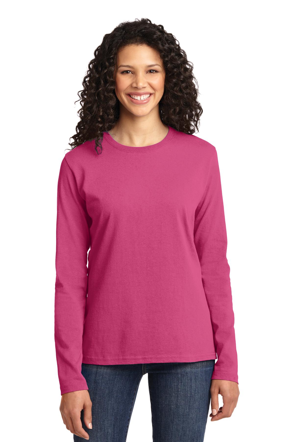 Port & Company- Port & Company® Women's Long Sleeve Core Cotton Tee. LPC54LS-Medtech- 13