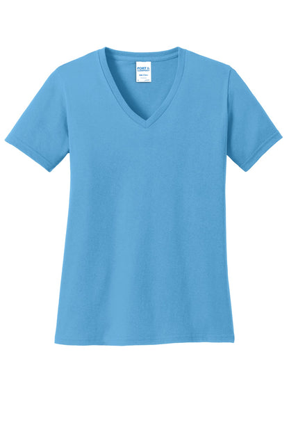 Port & Company- Port & Company® Women's Core Cotton V-Neck Tee. LPC54V-Medtech- 1