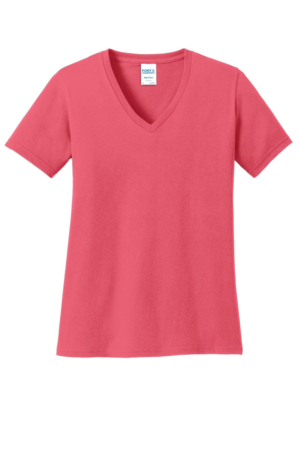 Port & Company- Port & Company® Women's Core Cotton V-Neck Tee. LPC54V-Medtech- 6