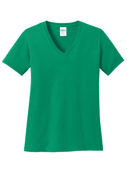 Port & Company- Port & Company® Women's Core Cotton V-Neck Tee. LPC54V-Medtech- 9