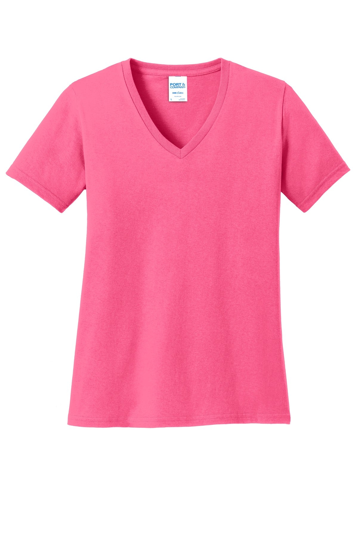 Port & Company- Port & Company® Women's Core Cotton V-Neck Tee. LPC54V-Medtech- 16