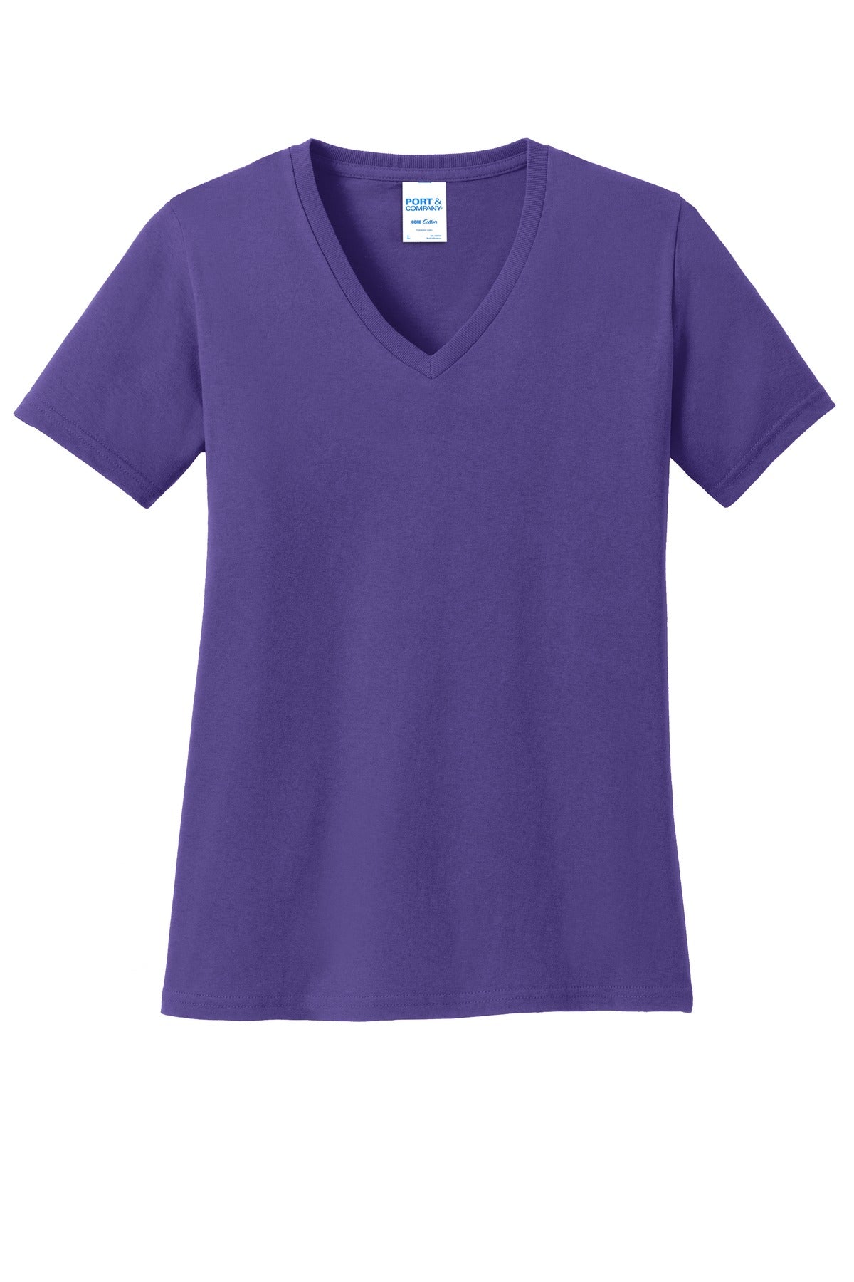 Port & Company- Port & Company® Women's Core Cotton V-Neck Tee. LPC54V-Medtech- 18