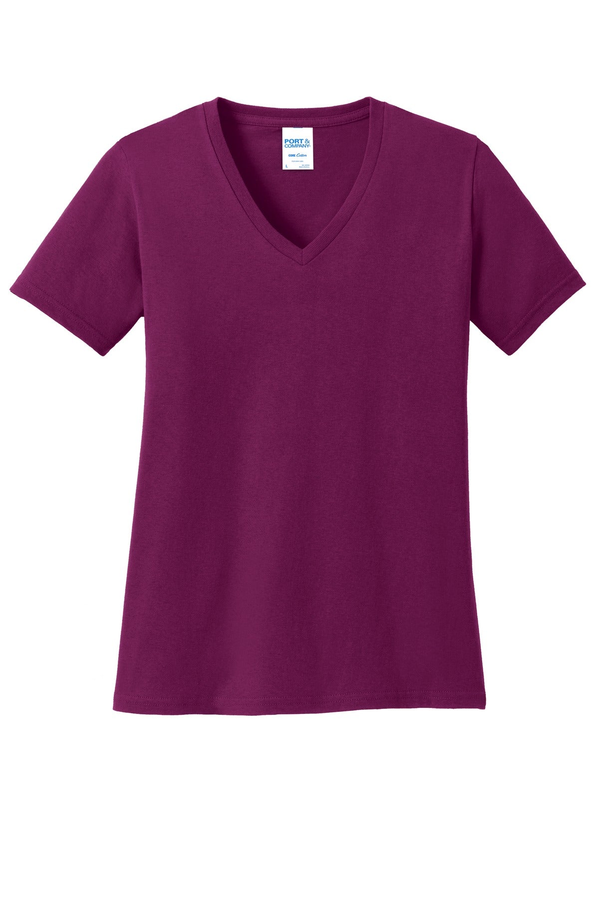 Port & Company- Port & Company® Women's Core Cotton V-Neck Tee. LPC54V-Medtech- 19