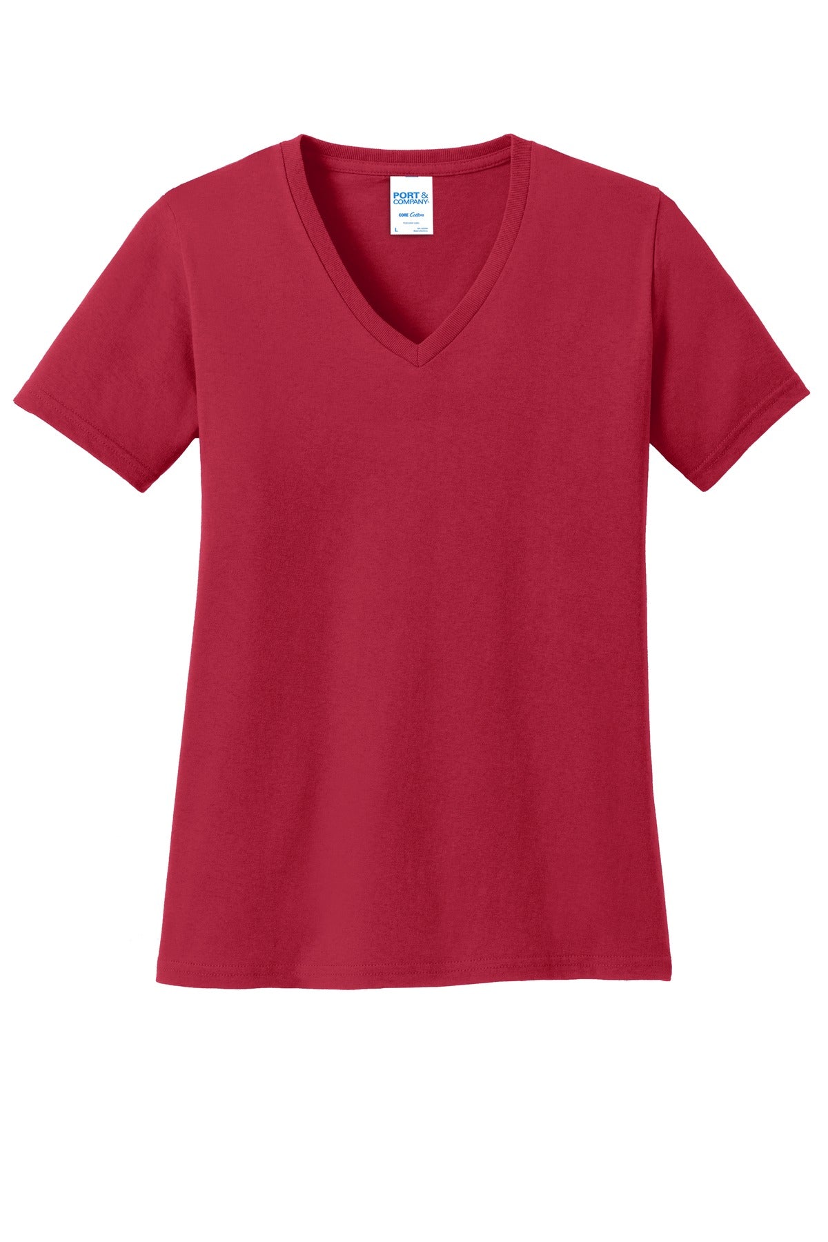 Port & Company- Port & Company® Women's Core Cotton V-Neck Tee. LPC54V-Medtech- 20