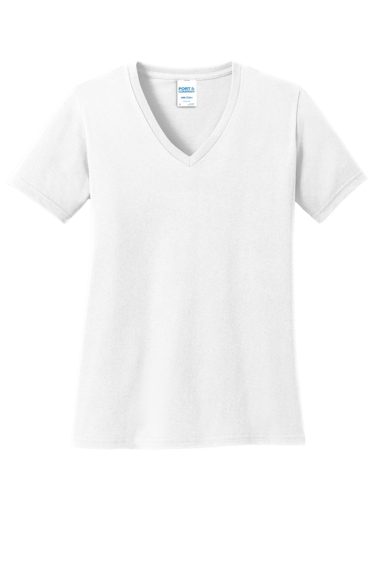 Port & Company- Port & Company® Women's Core Cotton V-Neck Tee. LPC54V-Medtech- 26