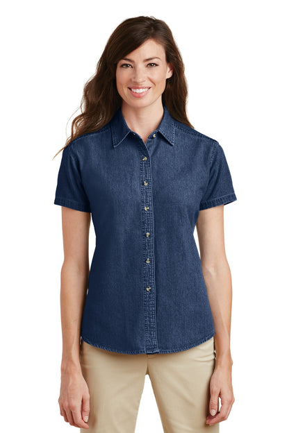 Port & Company- Port & Company® Women's Short Sleeve Value Denim Shirt. LSP11-Medtech- 2