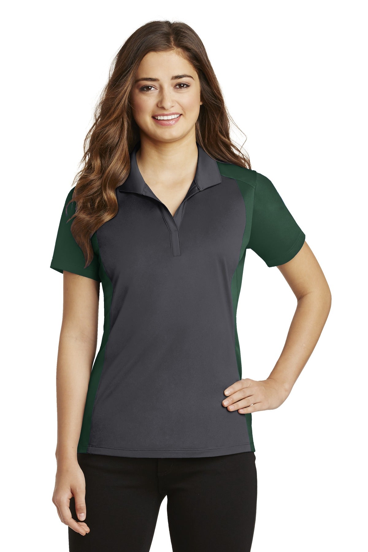 Sport-Tek- Sport-Tek® Women's Colorblock Micropique Sport-Wick® Polo. LST652-Medtech- 2