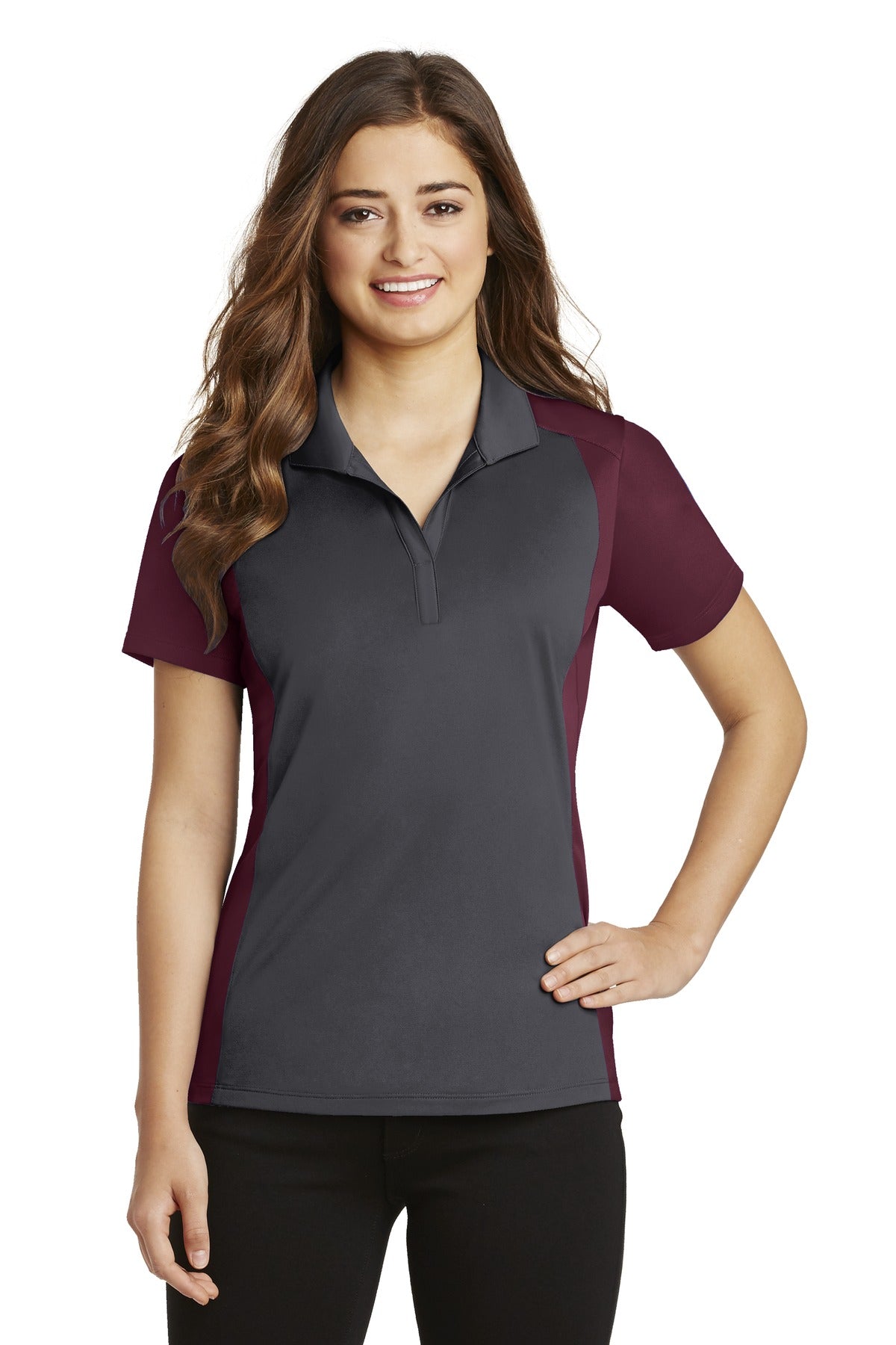 Sport-Tek- Sport-Tek® Women's Colorblock Micropique Sport-Wick® Polo. LST652-Medtech- 3